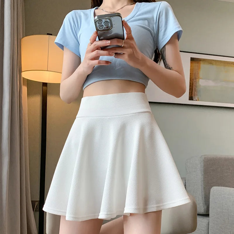 High waist mini tennis skirt