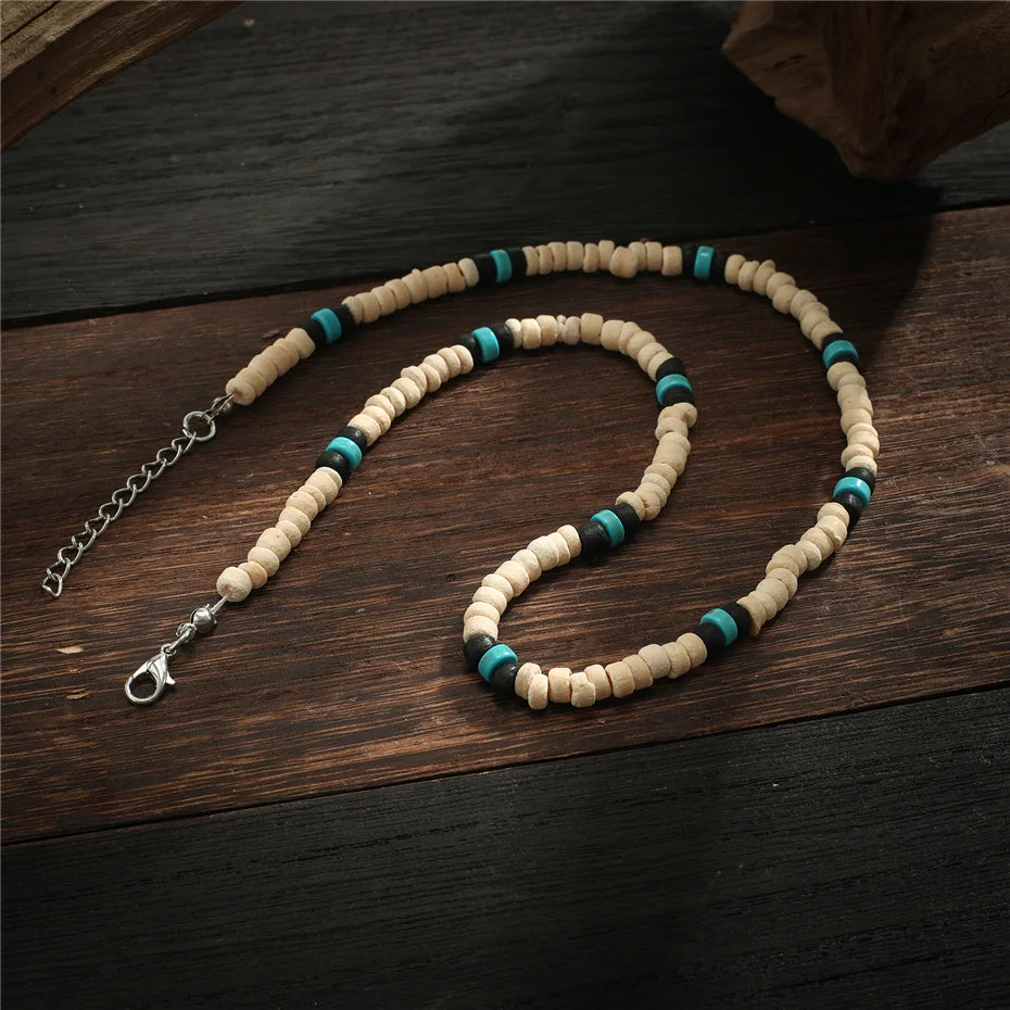 Men's Wooden Beaded Necklace