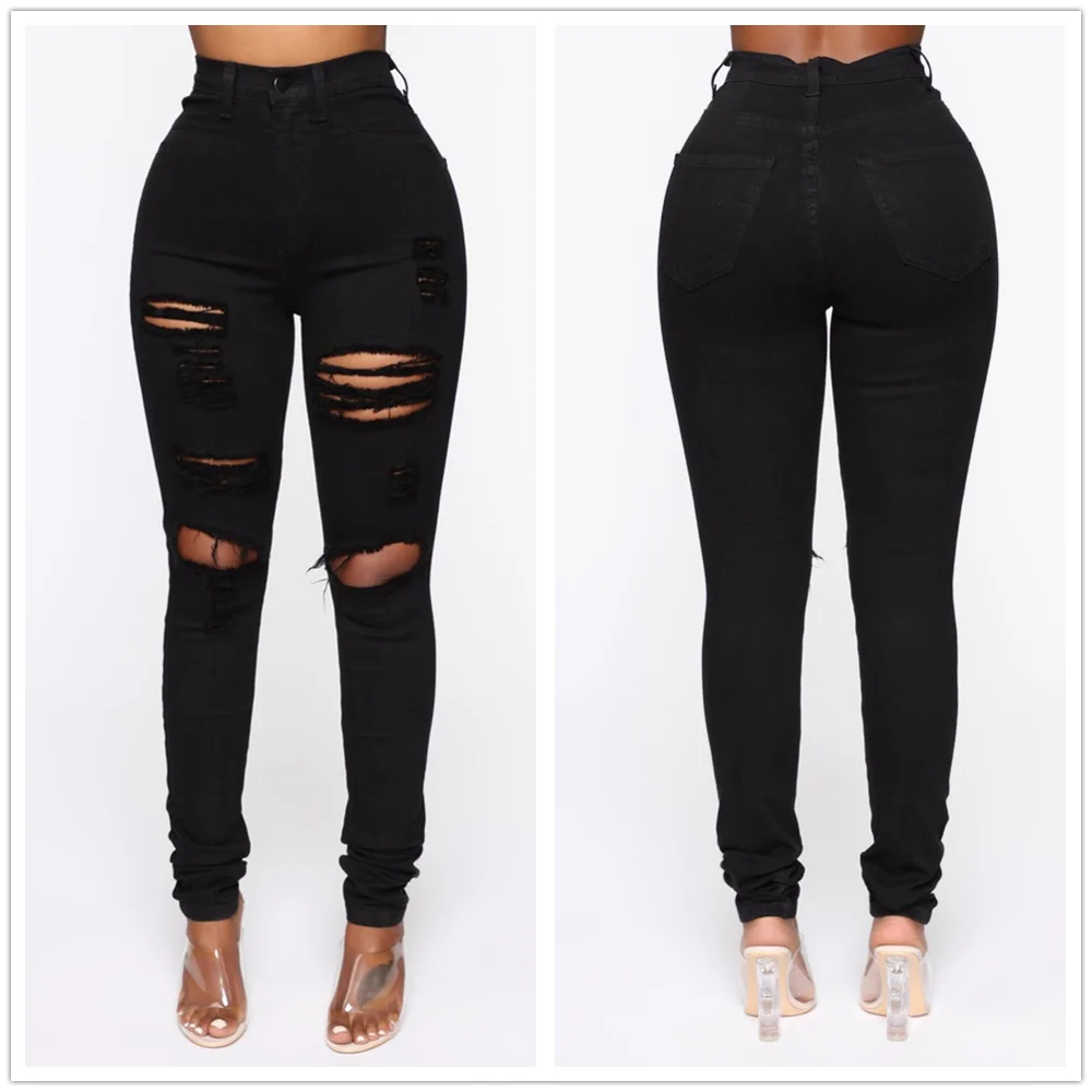 High waist ripped jeans