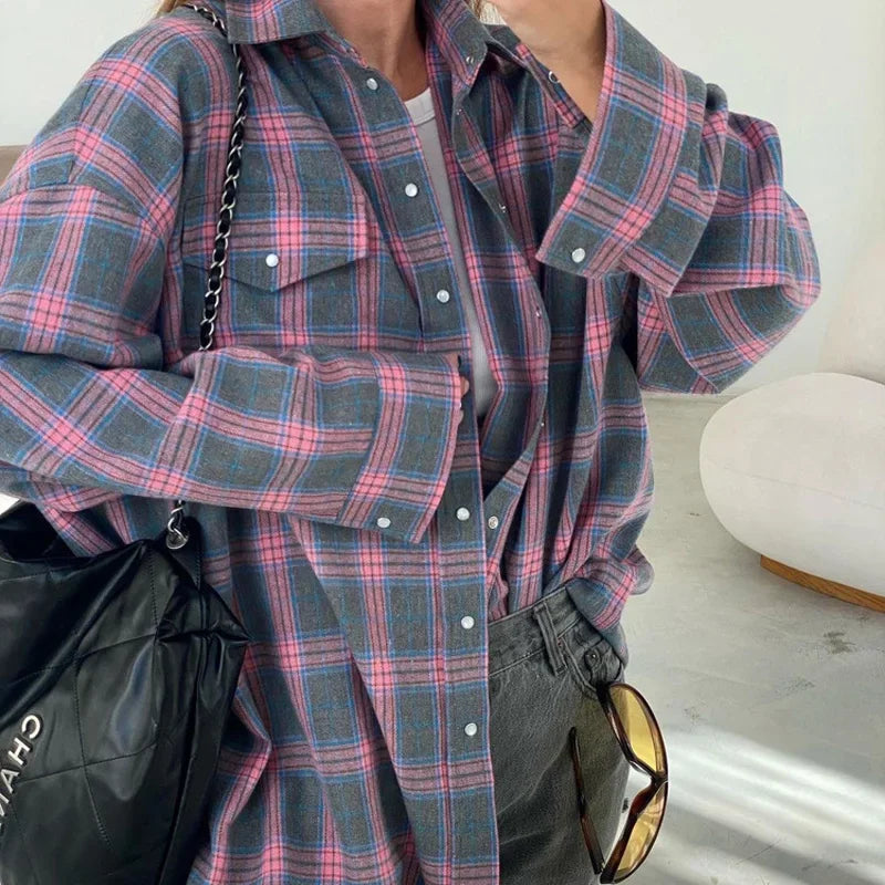 Oversized plaid shirt