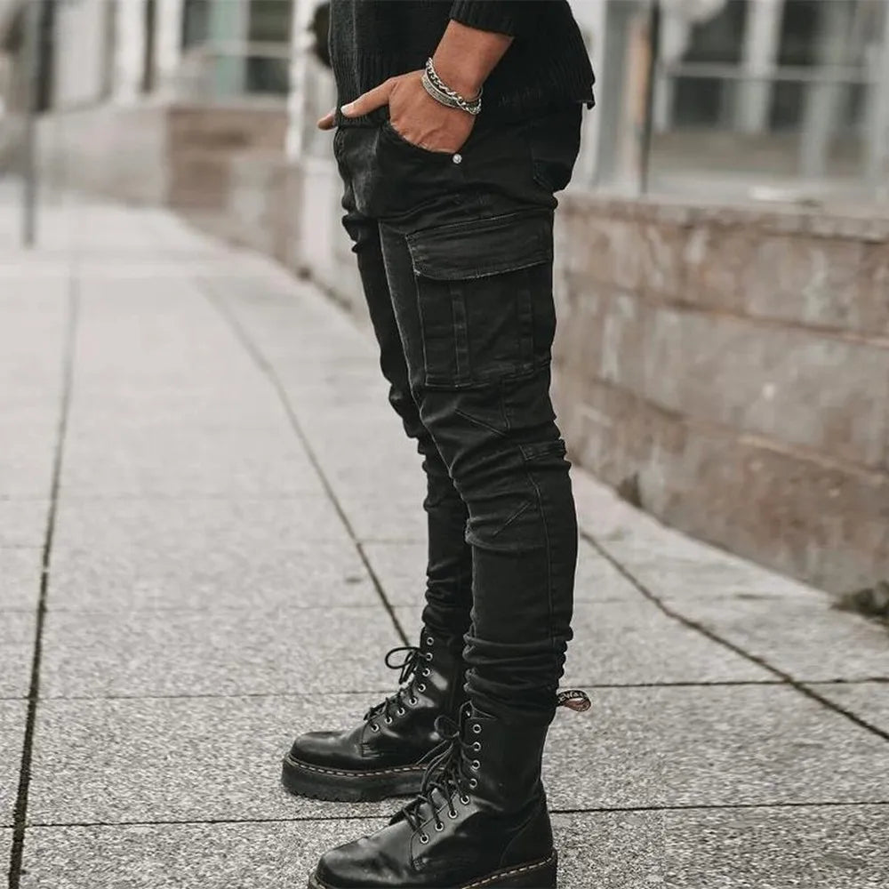 Solid color Cargo Jeans