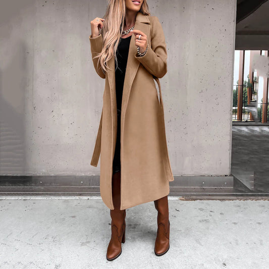 Long Belt Thin Coat