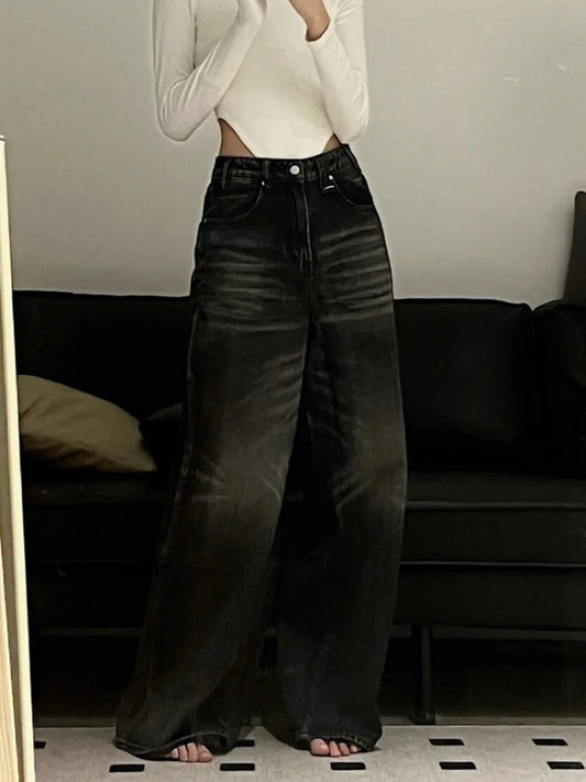 Vintage black wide leg jeans