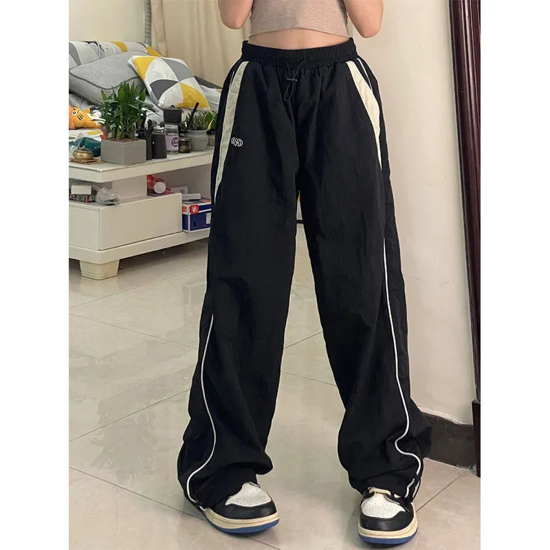 Mid waist loose wide leg sweatpants