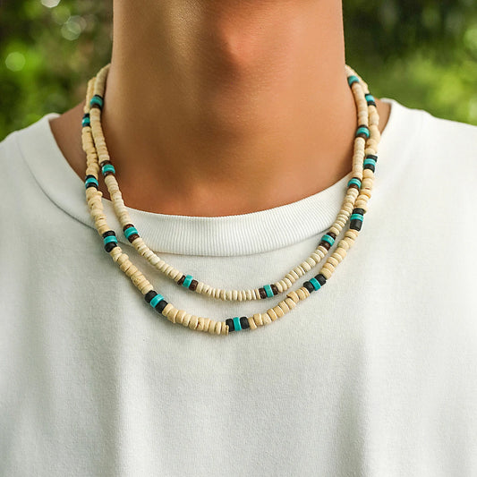 Men's Wooden Beaded Necklace